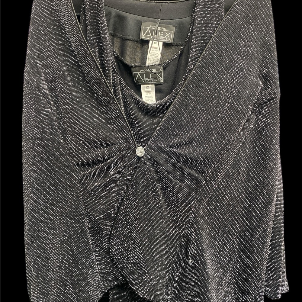 Alex Evenings Sparkling Black Jacket Set